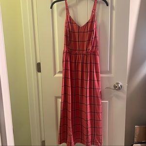 Rosy pink plaid dress